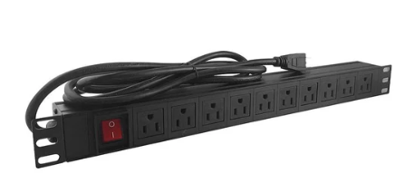 PDU CATCOM DE 10 TOMAS, HORIZONTAL, 1U, 2Mts.