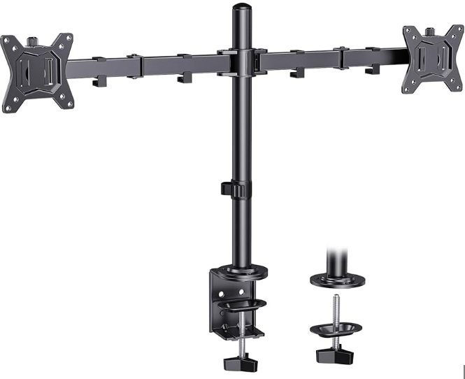 SOPORTE DE ESCRITORIO PARA DOS MONITORES CON MOVILIDAD AREA-51, 8 KG,13-32 PULGADAS