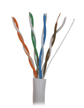 CABLE DAHUA INTERIOR CAT5E UTP FULL 100% COBRE BLANCO UNIDAD POR METRO