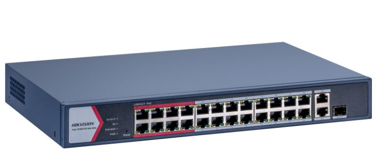 SWITCH HIKVISION ADMINISTRABLE POE+ 24 PUERTOS 100MBPS 12MG