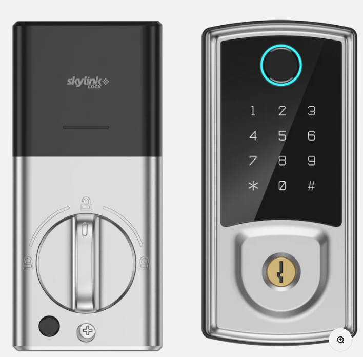 CERRADURA SKYLINK WIFI TUYA APP COLOR NEGRO HUELLA TARJETA CODIGO PESTILLO UNICO USO INTERIOR