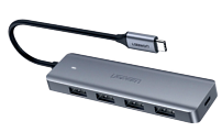 HUB UGREEN USB 3.0 4 PUERTOS USB+USB-C (NEGRO)