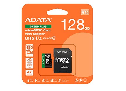 MEMORIA MICRO SD ADATA 128GB CLASE 100MB CON ADAPTADOR SD