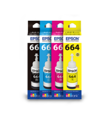 [T664520-4P] PAQUETE DE 4 BOTELLAS DE TINTA EPSON (NEGRO, CYAN , AMARILLO Y MAGENTA) T664