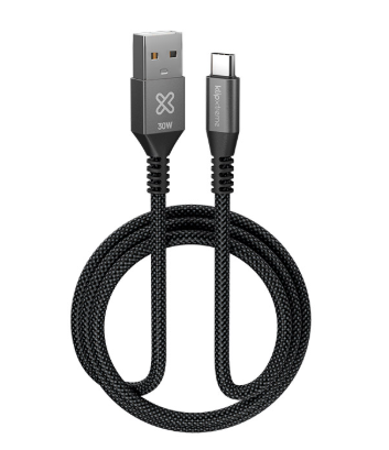[KAC-050] CABLE USB TEL. KLIP XTREME KAC-050 6FT TIPO A-C TRENZADO CARGA R. 30W