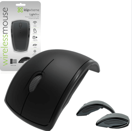 [KMW-375BK] MOUSE INALAMBRICO KLIP ERGONOMICO COLOR NEGRO
