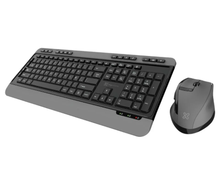 [KBK-520] TECLADO Y MOUSE INALAMBRICO COMPACTO KLIP, COLOR NEGRO/GRIS