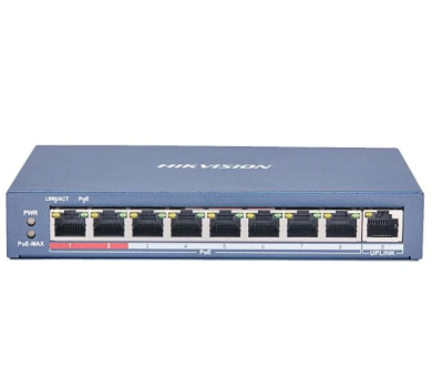 [DS-3E0109P-E/M(B)] SWITCH POE HIKVISION ETHERNET NO ADMINISTRABLE 10/100M 8 PUERTOS 12MG