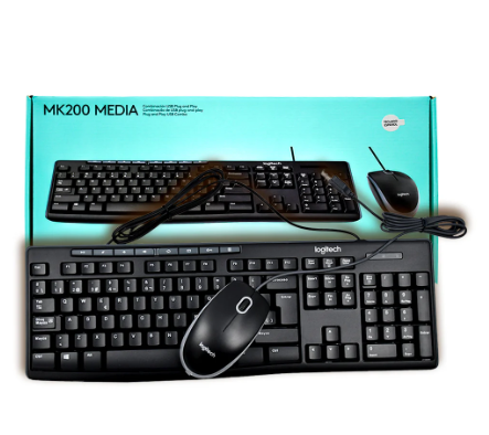[MK200] TECLADO Y MOUSE ALAMBRICO LOGITECH MK200, SLIM/COLOR NEGRO
