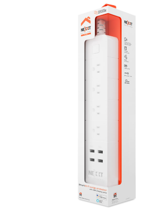 [NHP-E610] PROTECTOR DE VOLTAJE REGLETA NEXXT 1X4 Y USB 1X4