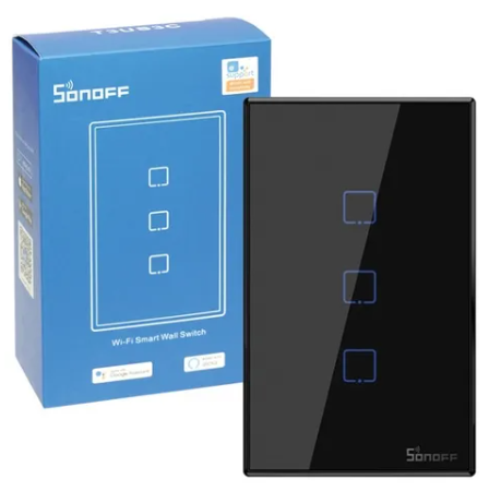 [T3US3C] INTERRUPTOR TRIPLE INTELIGENTE SONOFF NEGRO,NECESIDAD DE LINEA NEUTRA