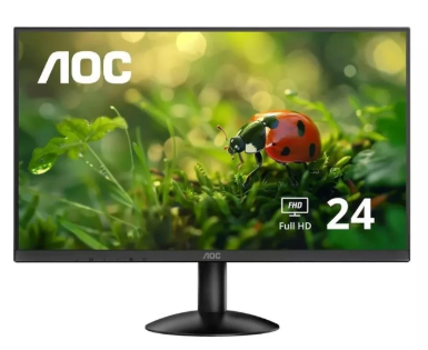 [24B30H2] MONITOR AOC 23.8 Fhd 1920 X 1080, 60 Hz – 100 Hz, HDMI, VGA, NEGRO,IDEAL PARA PELICULAS 4K
