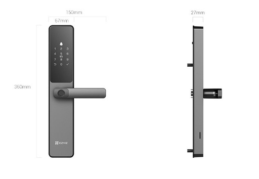 [DL05] CERRADURA INTELIGENTE EZVIZ WIFI MULTIPLES DESBLOQUEOS IP67 TIMBRE INCORPORADO HUELLAS TARJETAS