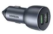 [10144] CARGADOR UGREEN PARA AUTO 2USB (GRIS) 36W