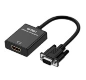 [VGA-ONTEN] ADAPTADOR VGA A HDMI 1080P MACHO A HEMBRA PARA COMPUTADORA, PC, MONITOR, PROYECTOR CON CABLE DE AUDIO Y CABLE USB